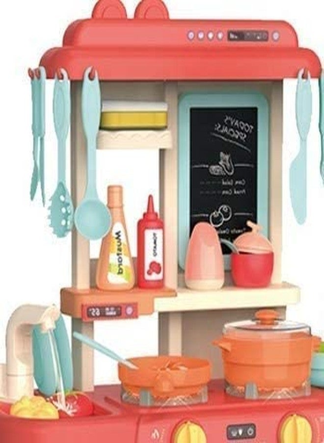 Brighterbee Girl's Plastic Little Chef Kitchen Set Toys with Realistic Lights & Sounds & Kitchen Accessories (3 Year Old, 42 Pieces, Multicolour) - Image 3